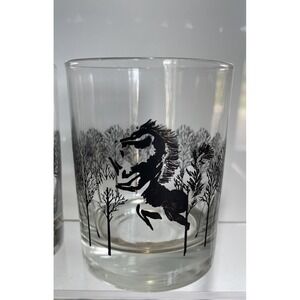 Vintage Otagiri Horse Glass‎ Lowball Tumblers Barware MCM